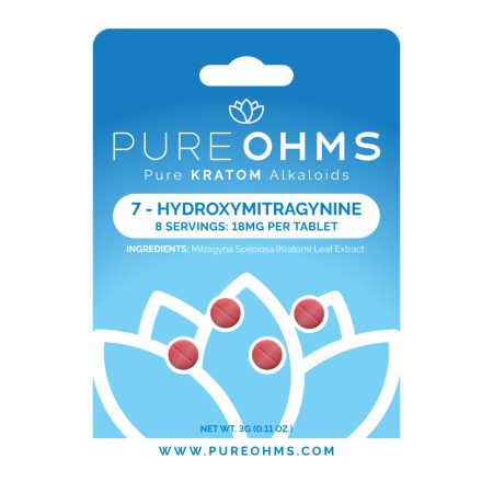 Pure Ohms 7-Hydroxymitragynine Pure Kratom Alkaloids Tablet - 4PK